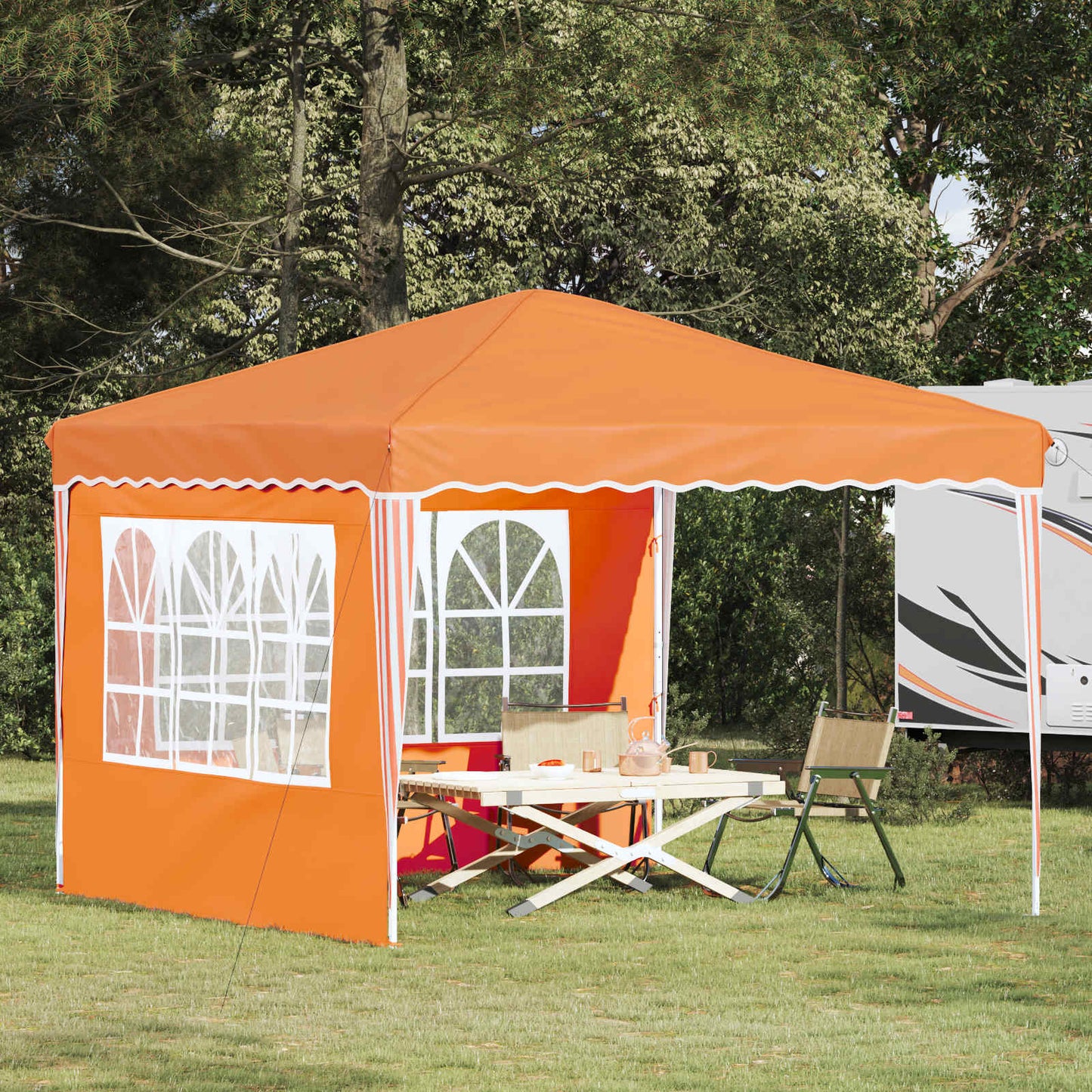vidaXL Pop-up Party Tent 288 x 288 x 245 cm Orange Oxford Fabric