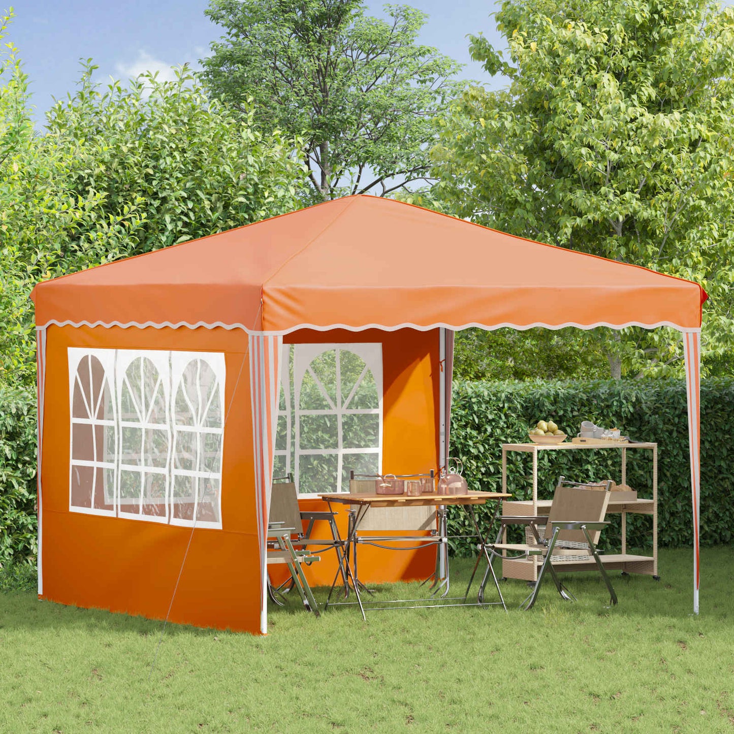 vidaXL Pop-up Party Tent 288 x 288 x 245 cm Orange Oxford Fabric