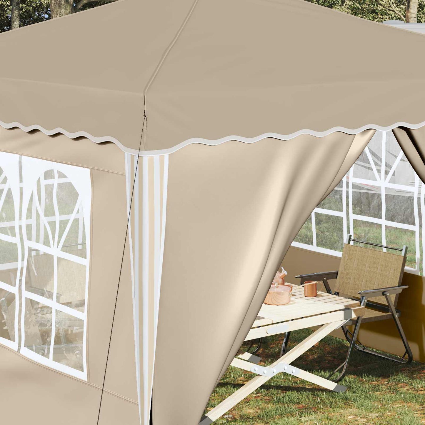 vidaXL Pop-up Party Tent 288 x 288 x 245 cm Cream Oxford Fabric