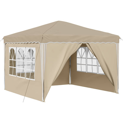 vidaXL Pop-up Party Tent 288 x 288 x 245 cm Cream Oxford Fabric