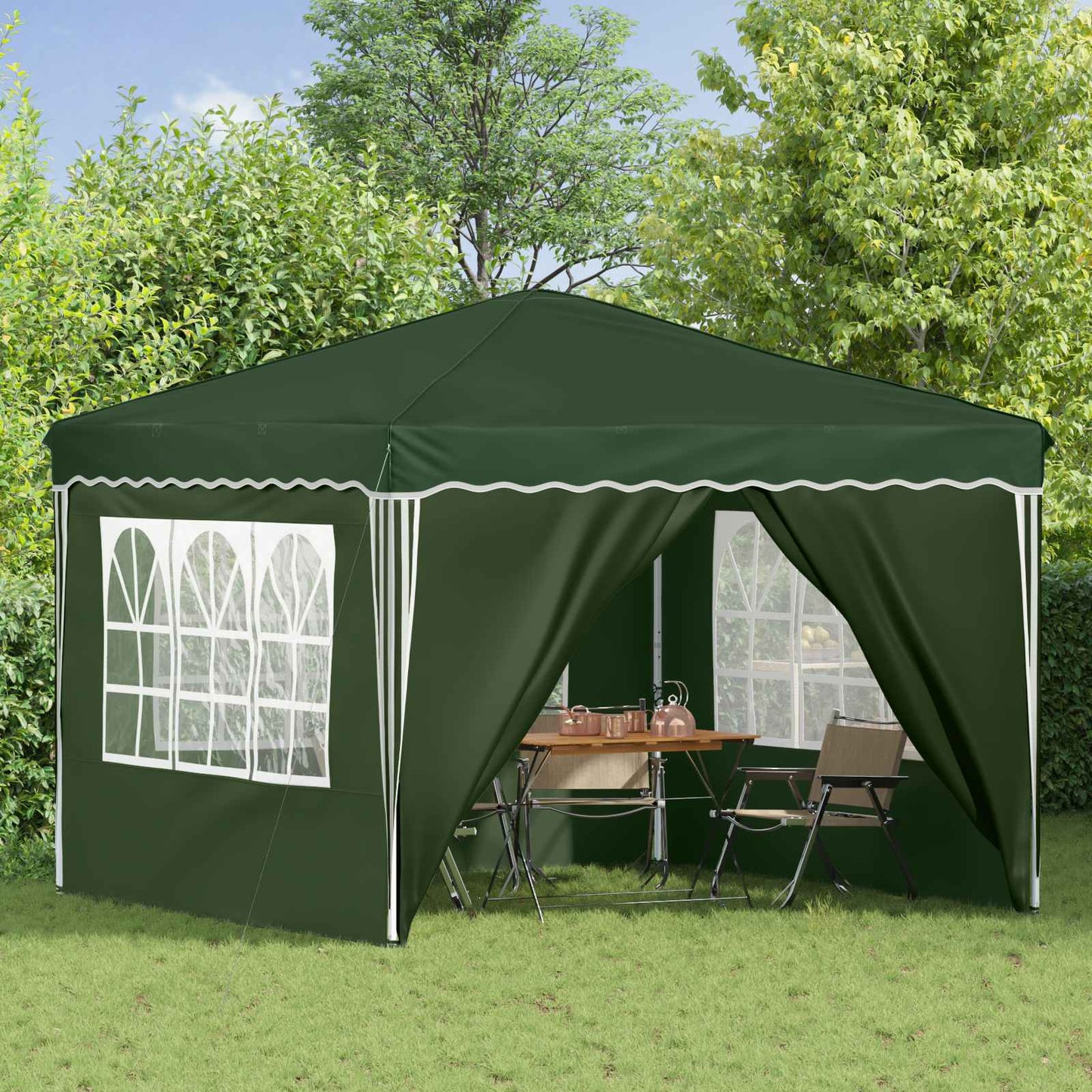 vidaXL Pop-up Party Tent 288 x 288 x 245 cm Green Oxford Fabric