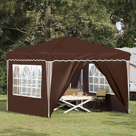 vidaXL Pop-up Party Tent 288 x 288 x 245 cm Brown Oxford Fabric
