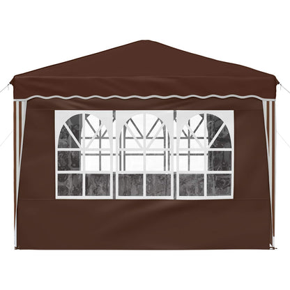 vidaXL Pop-up Party Tent 288 x 288 x 245 cm Brown Oxford Fabric