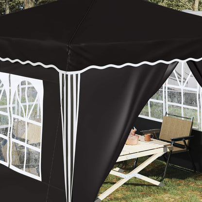 vidaXL Pop-up Party Tent 288 x 288 x 245 cm Black Oxford Fabric