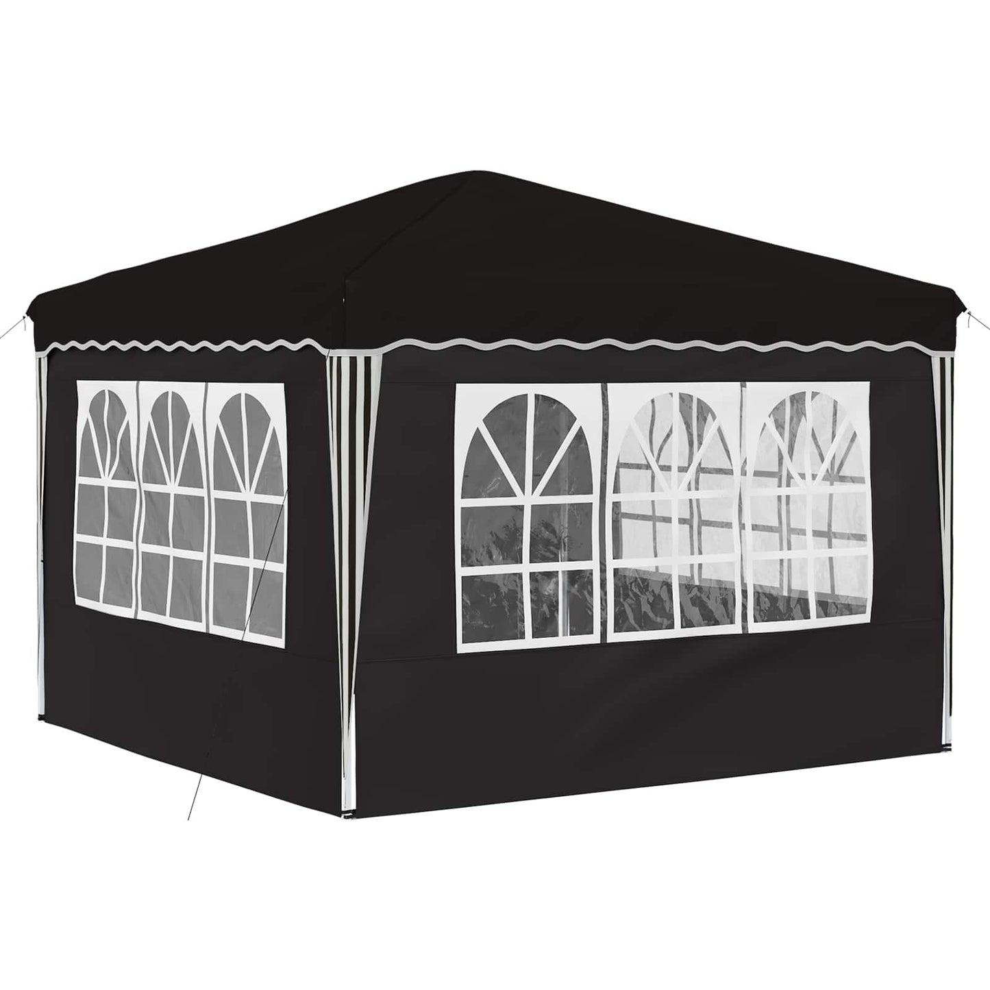 vidaXL Pop-up Party Tent 288 x 288 x 245 cm Black Oxford Fabric