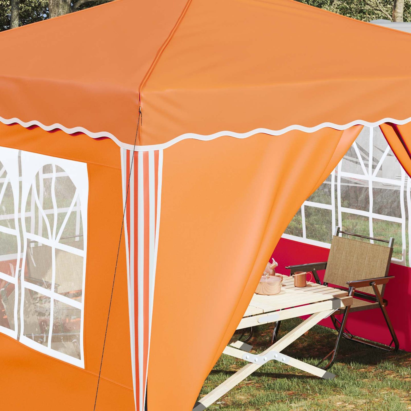 vidaXL Pop-up Party Tent 288 x 288 x 245 cm Orange Oxford Fabric
