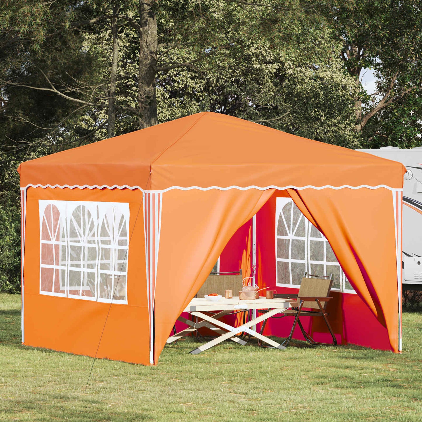 vidaXL Pop-up Party Tent 288 x 288 x 245 cm Orange Oxford Fabric