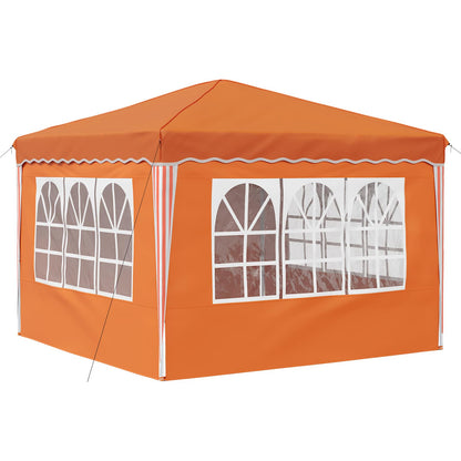 vidaXL Pop-up Party Tent 288 x 288 x 245 cm Orange Oxford Fabric