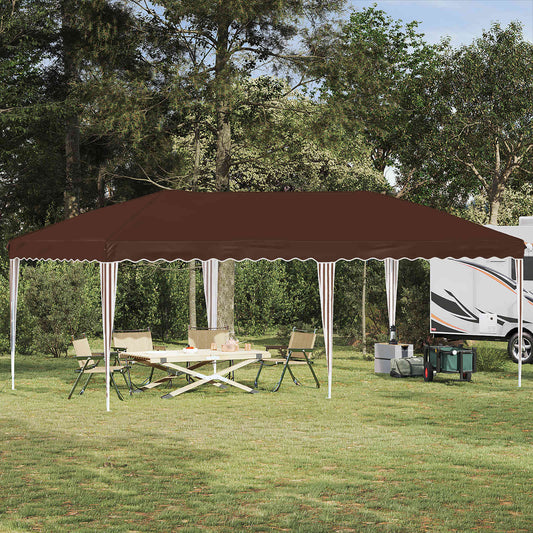 vidaXL Pop-up Party Tent 575 x 290 x 245 cm Brown
