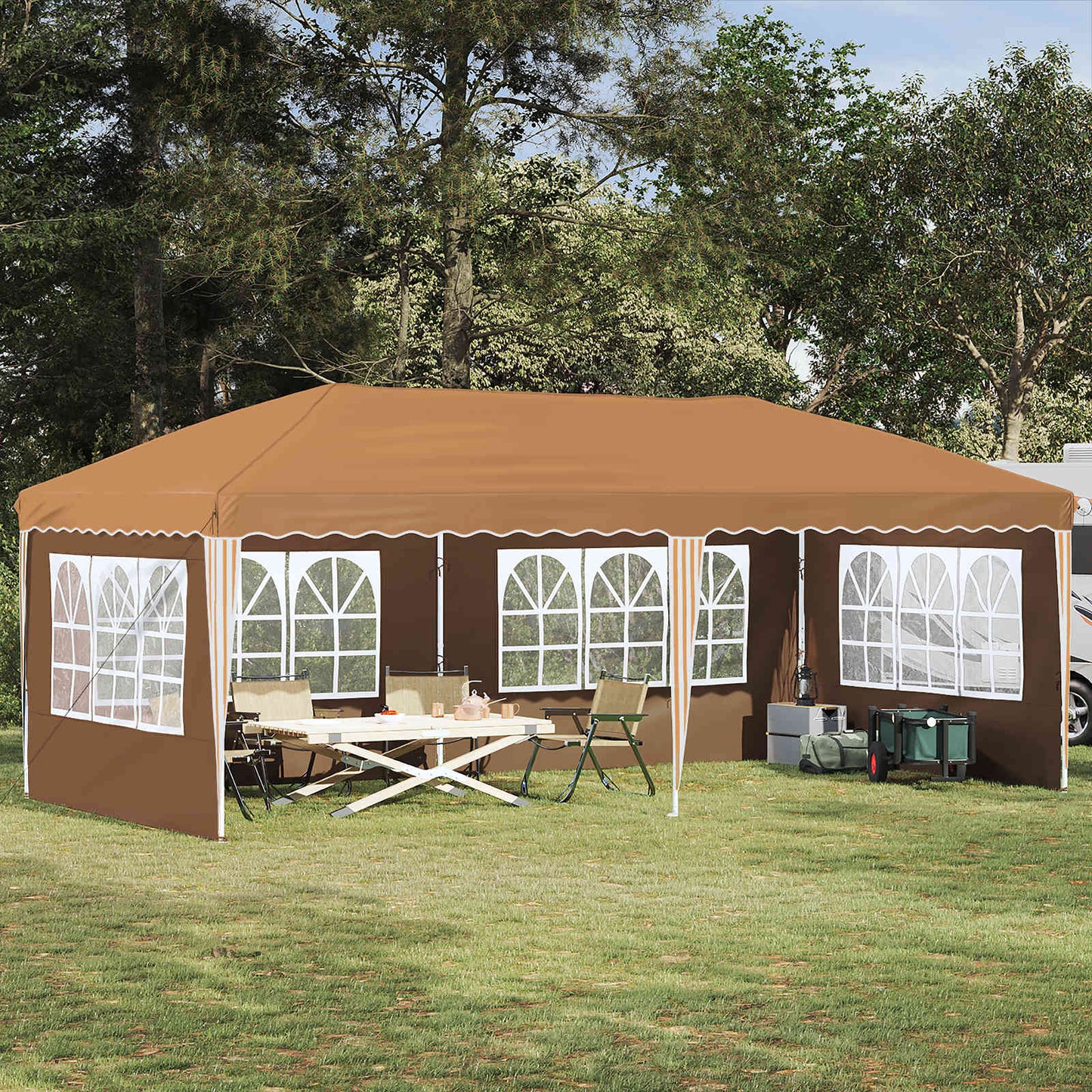 vidaXL Pop-up Party Tent 575 x 289 x 245 cm Beige