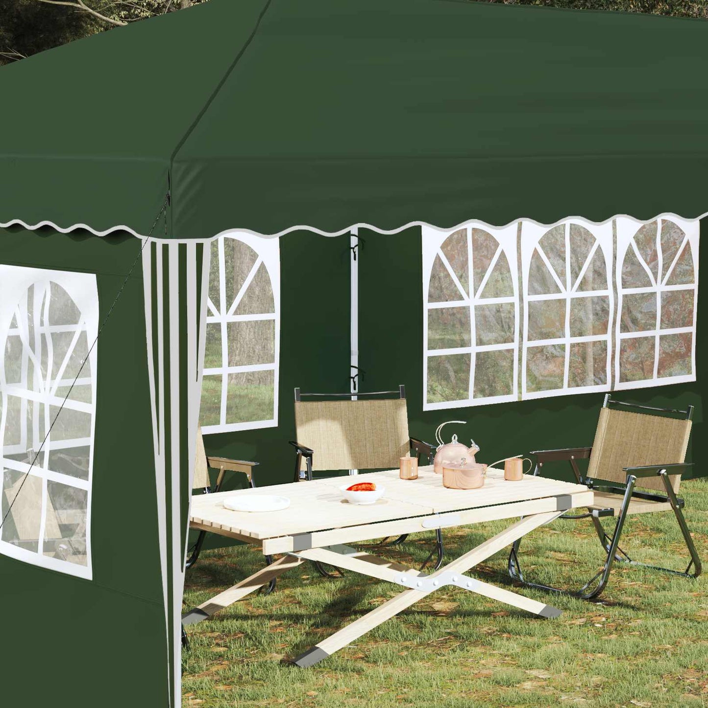 vidaXL Pop-up Party Tent 575 x 289 x 245 cm Green