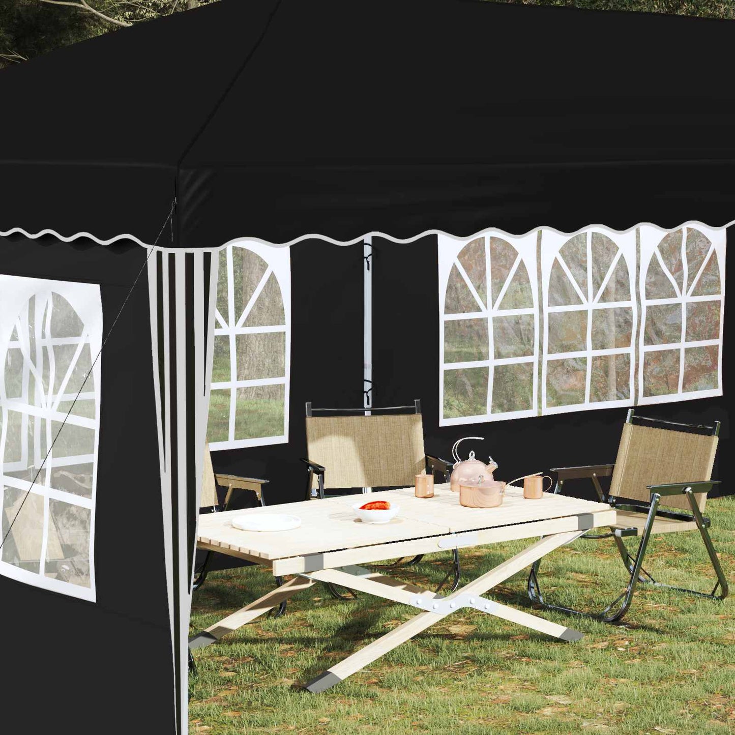 vidaXL Pop-up Party Tent 575 x 289 x 245 cm Black