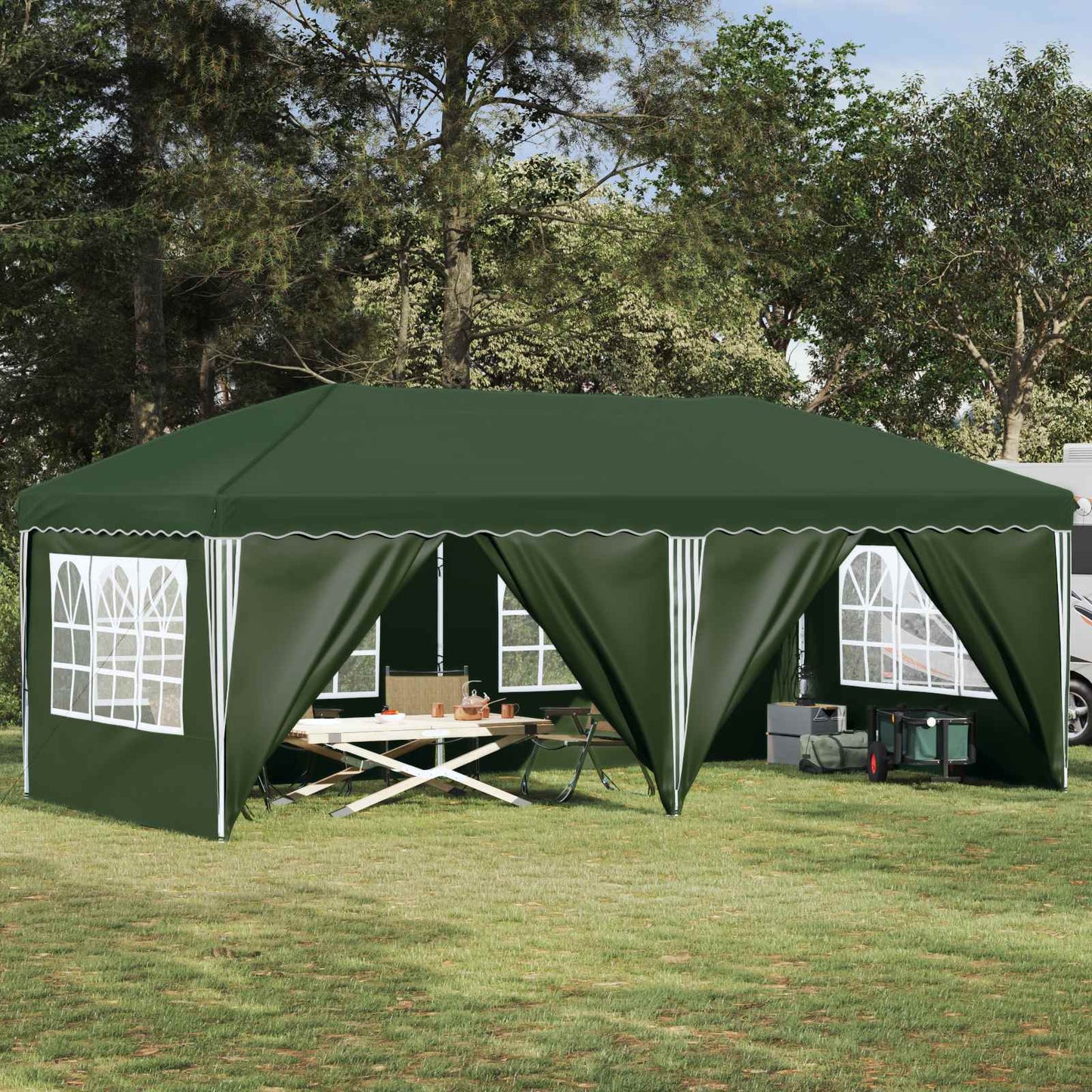 vidaXL Pop-up Party Tent 575 x 288 x 245 cm Green