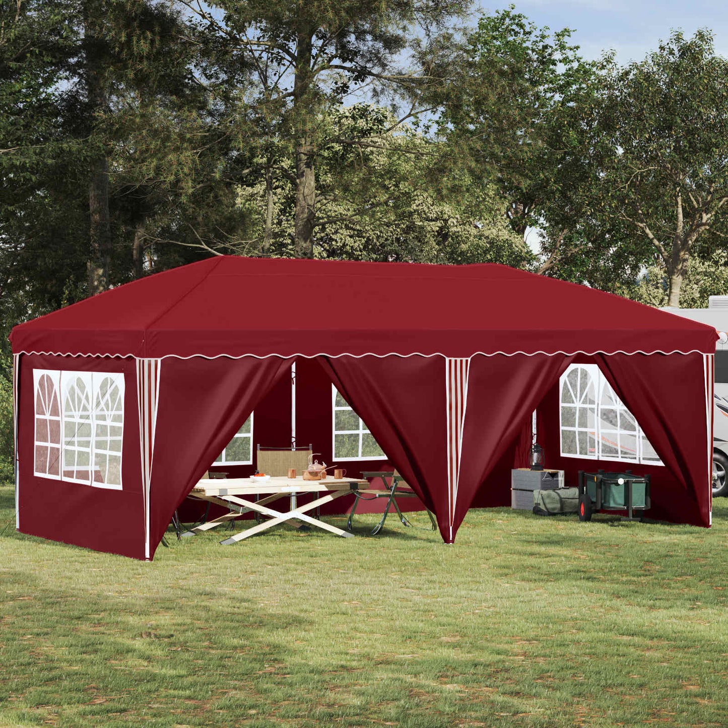 vidaXL Pop-up Party Tent 575 x 288 x 245 cm Burgundy
