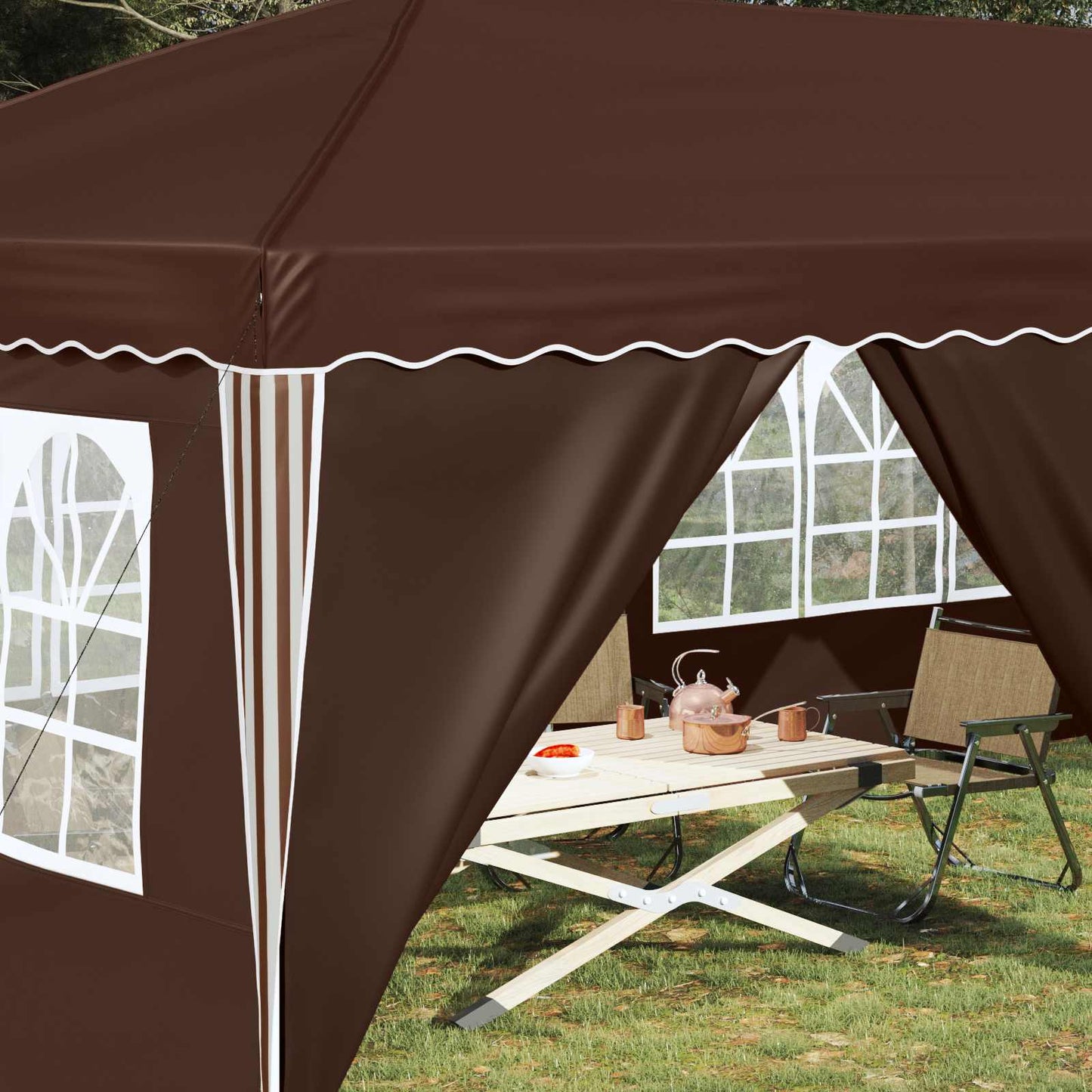 vidaXL Pop-up Party Tent 575 x 288 x 245 cm Brown
