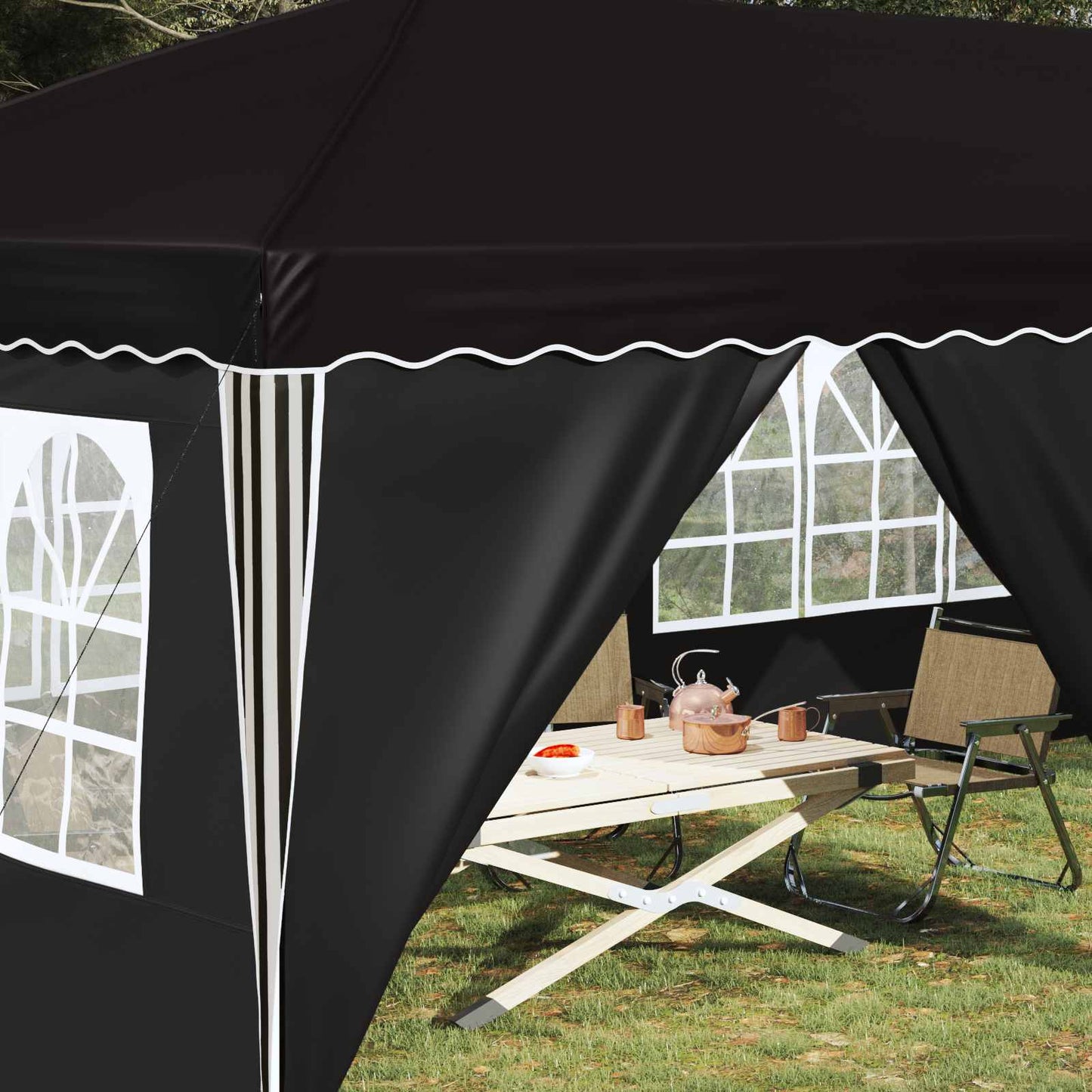 vidaXL Pop-up Party Tent 575 x 288 x 245 cm Black