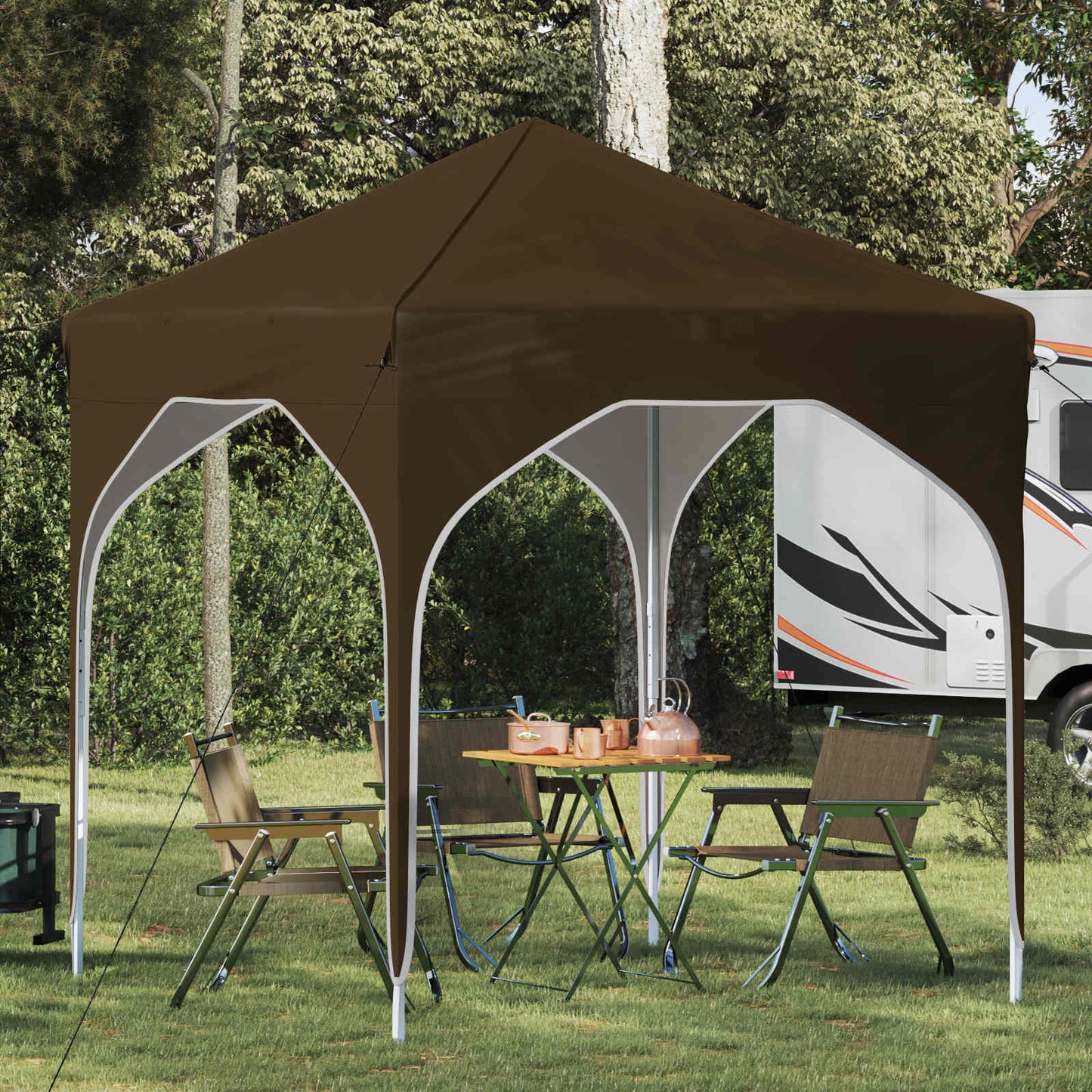 vidaXL Pop-up Party Tent 194 x 194 x 245 cm Taupe