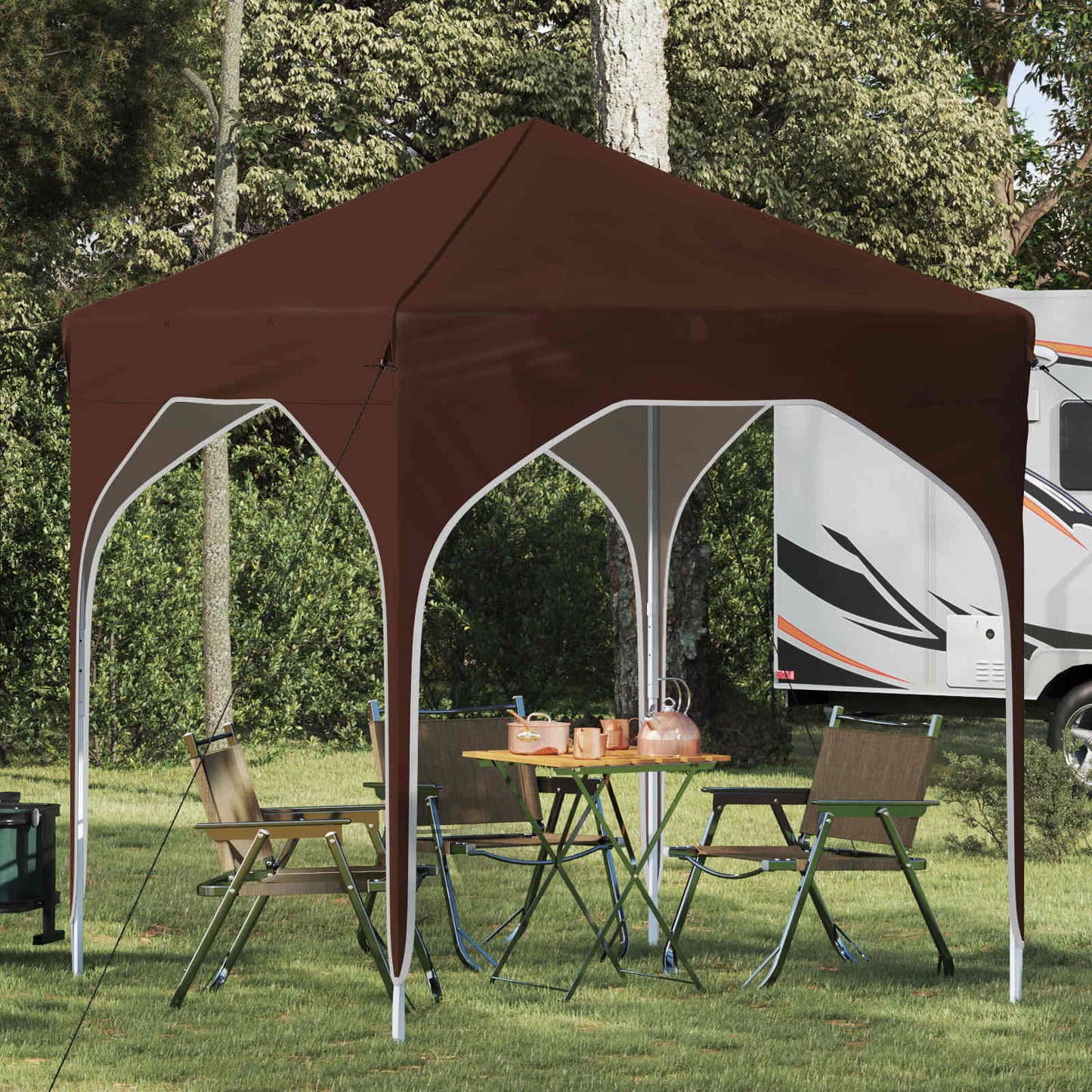 vidaXL Pop-up Party Tent 194 x 194 x 245 cm Brown