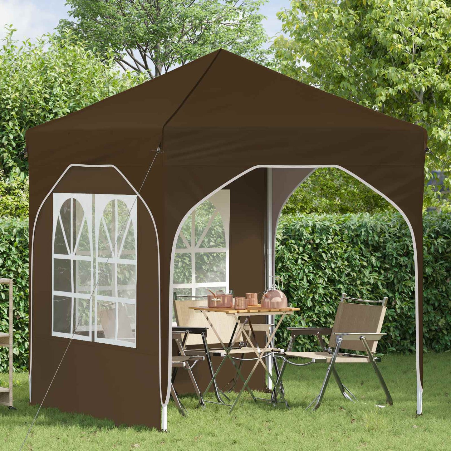 vidaXL Pop-up Party Tent 192 x 192 x 245 cm Taupe