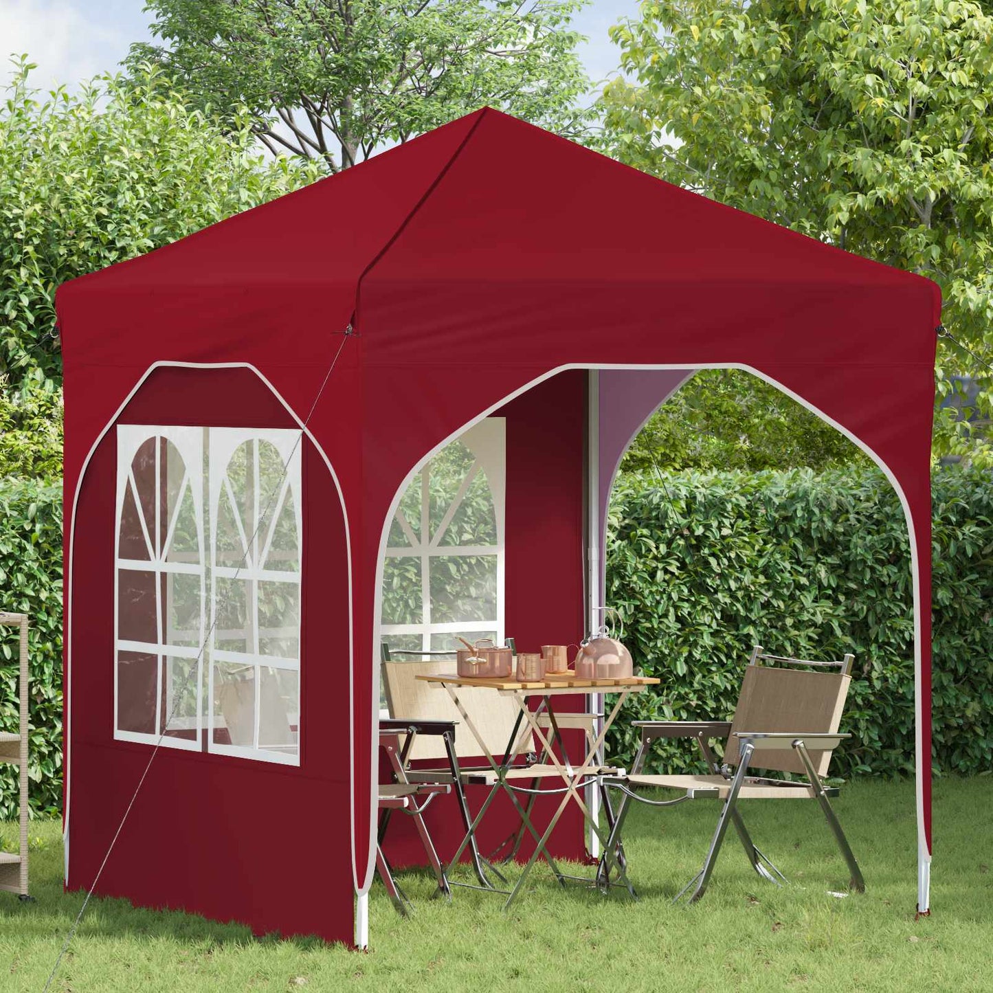vidaXL Pop-up Party Tent 192 x 192 x 245 cm Burgundy
