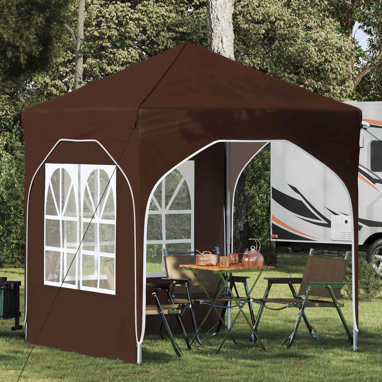vidaXL Pop-up Party Tent 192 x 192 x 245 cm Brown
