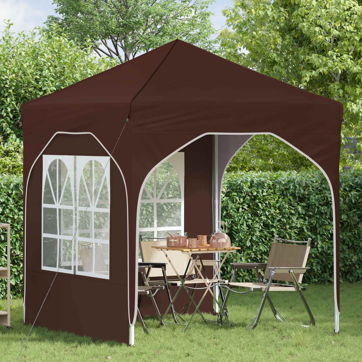 vidaXL Pop-up Party Tent 192 x 192 x 245 cm Brown