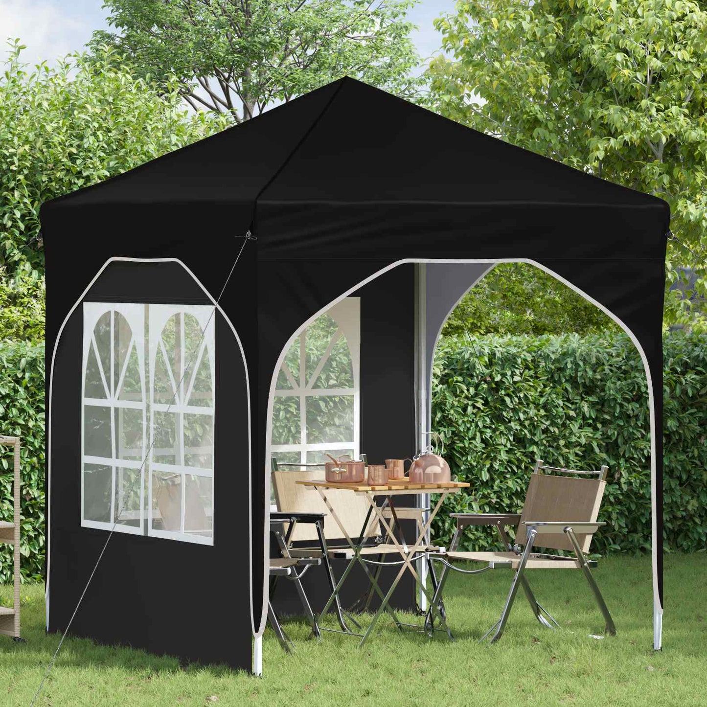 vidaXL Pop-up Party Tent 192 x 192 x 245 cm Black