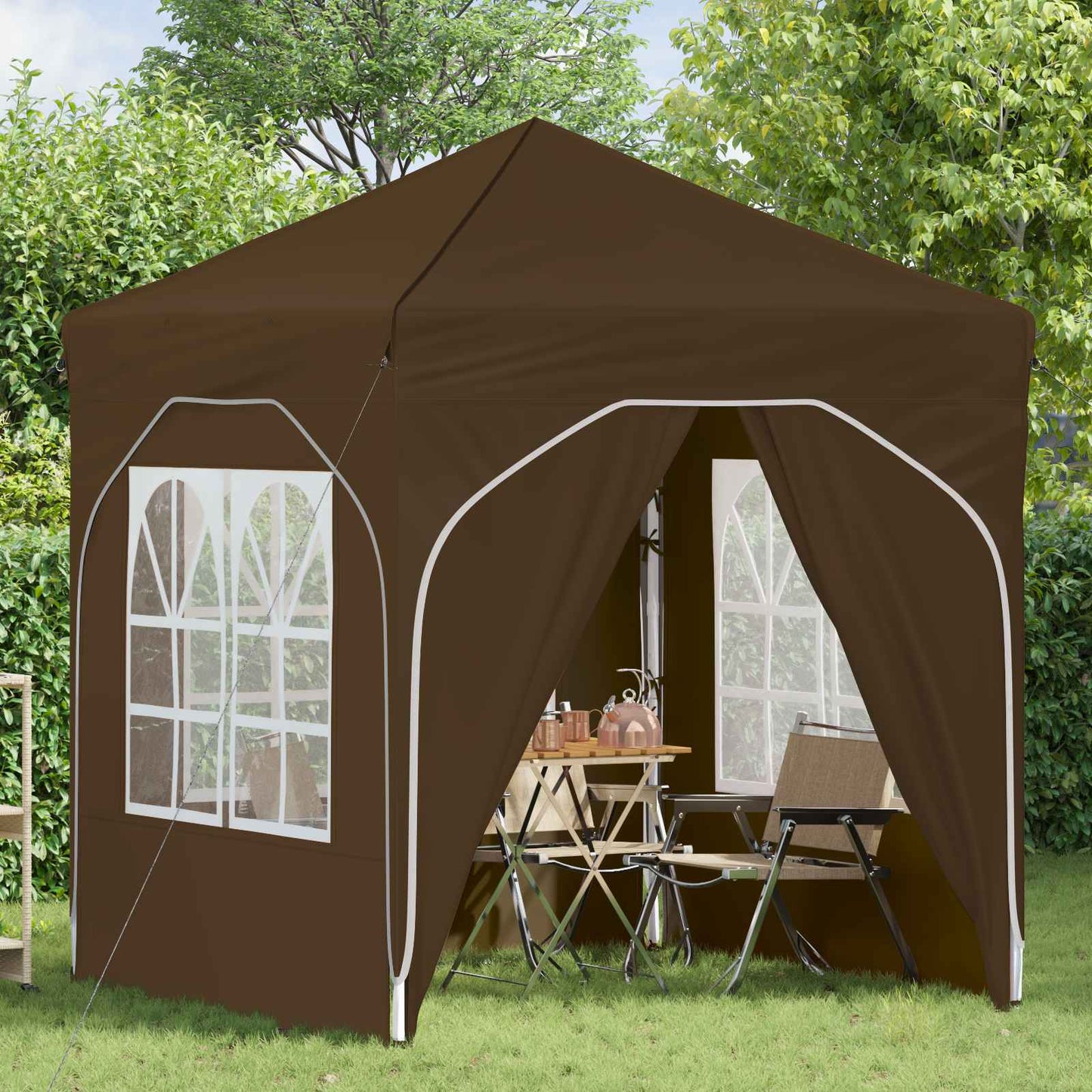 vidaXL Pop-up Party Tent 192 x 192 x 245 cm Taupe