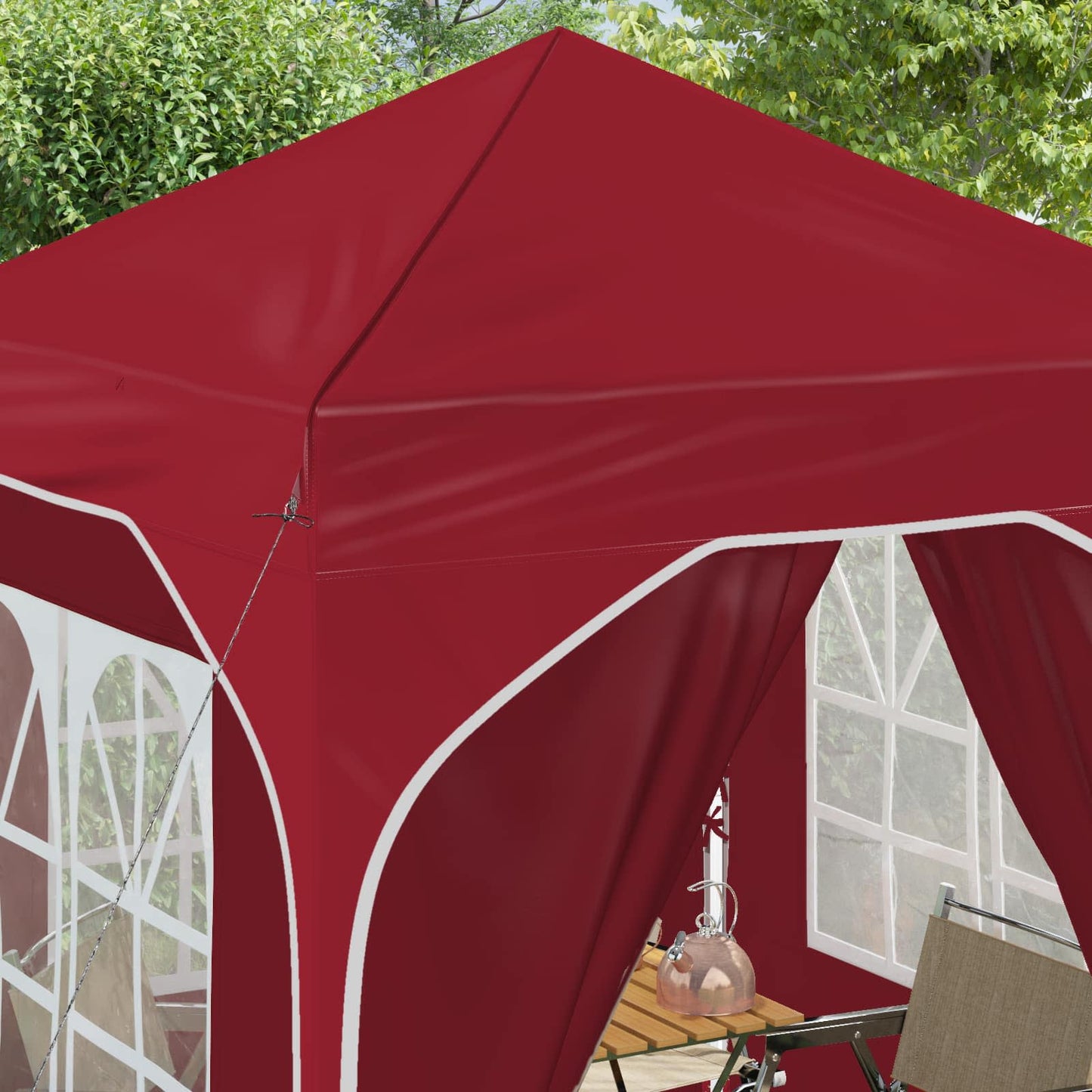 vidaXL Pop-up Party Tent 192 x 192 x 245 cm Burgundy