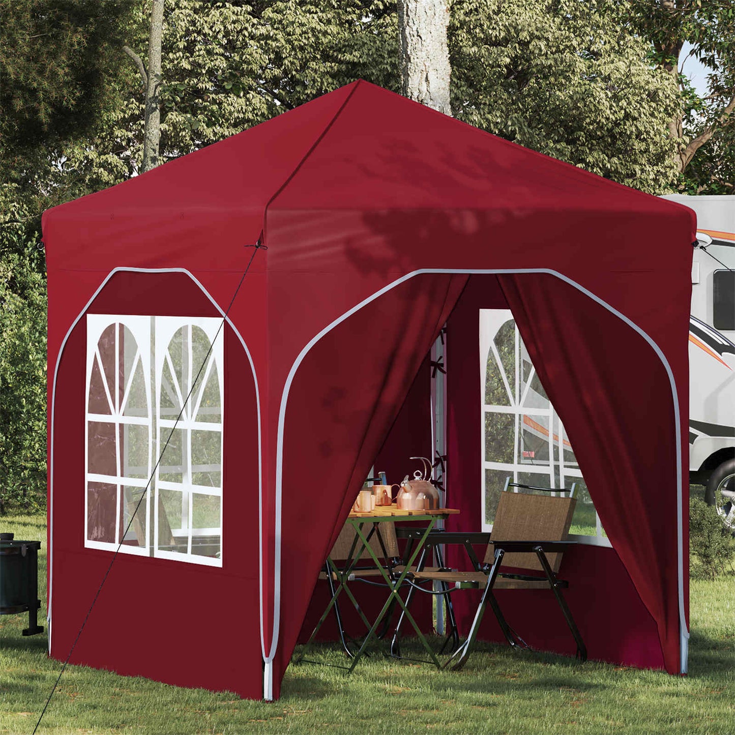 vidaXL Pop-up Party Tent 192 x 192 x 245 cm Burgundy