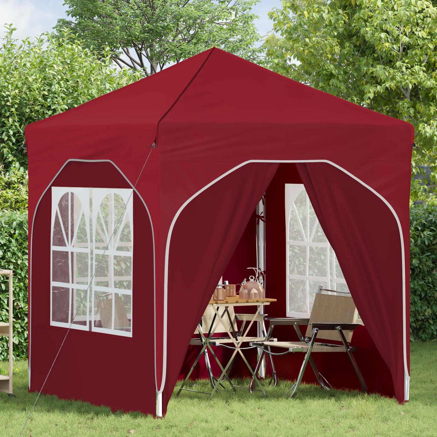 vidaXL Pop-up Party Tent 192 x 192 x 245 cm Burgundy