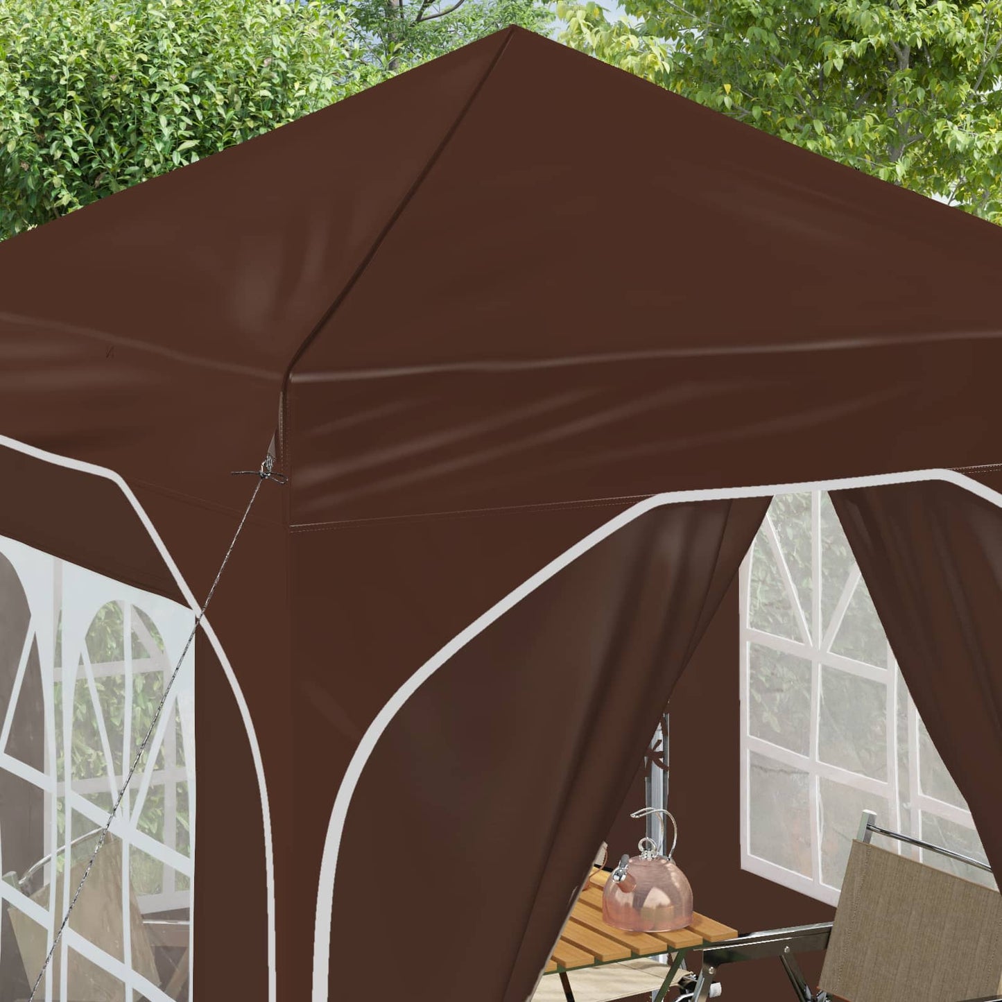 vidaXL Pop-up Party Tent 192 x 192 x 245 cm Brown