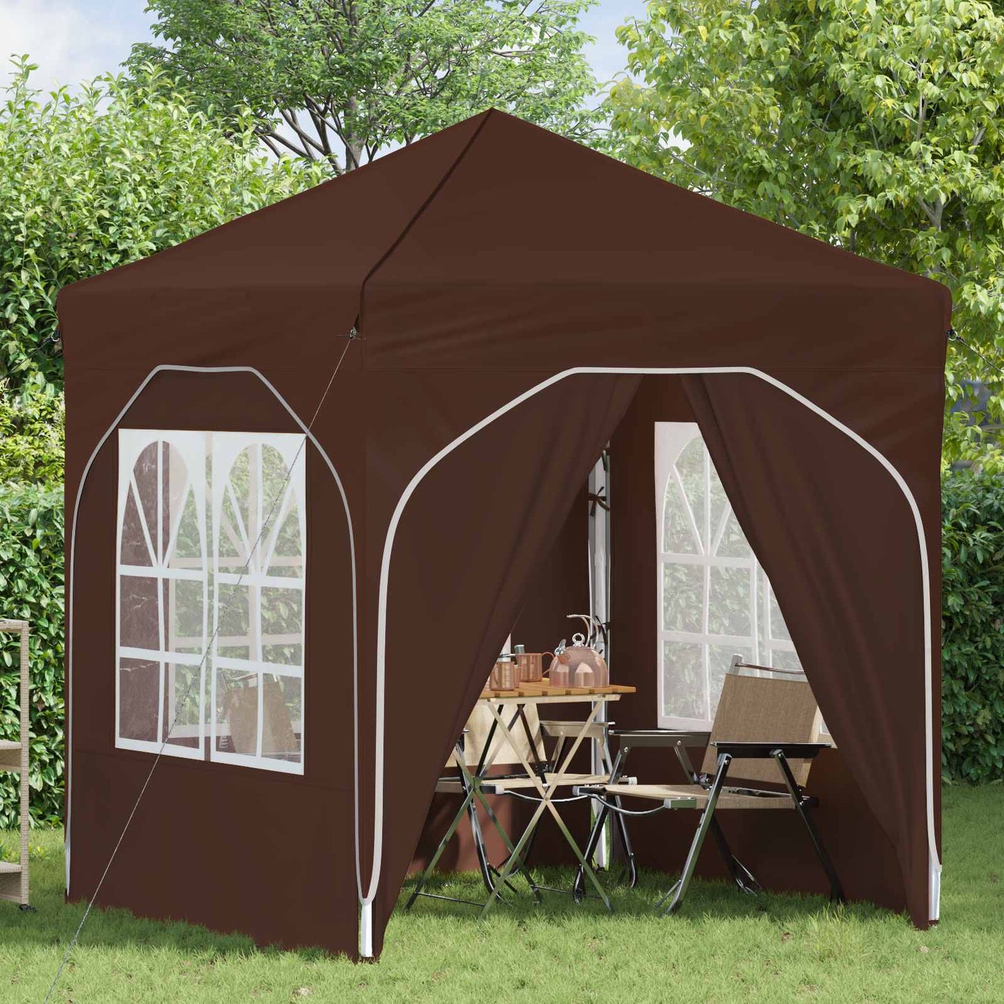 vidaXL Pop-up Party Tent 192 x 192 x 245 cm Brown