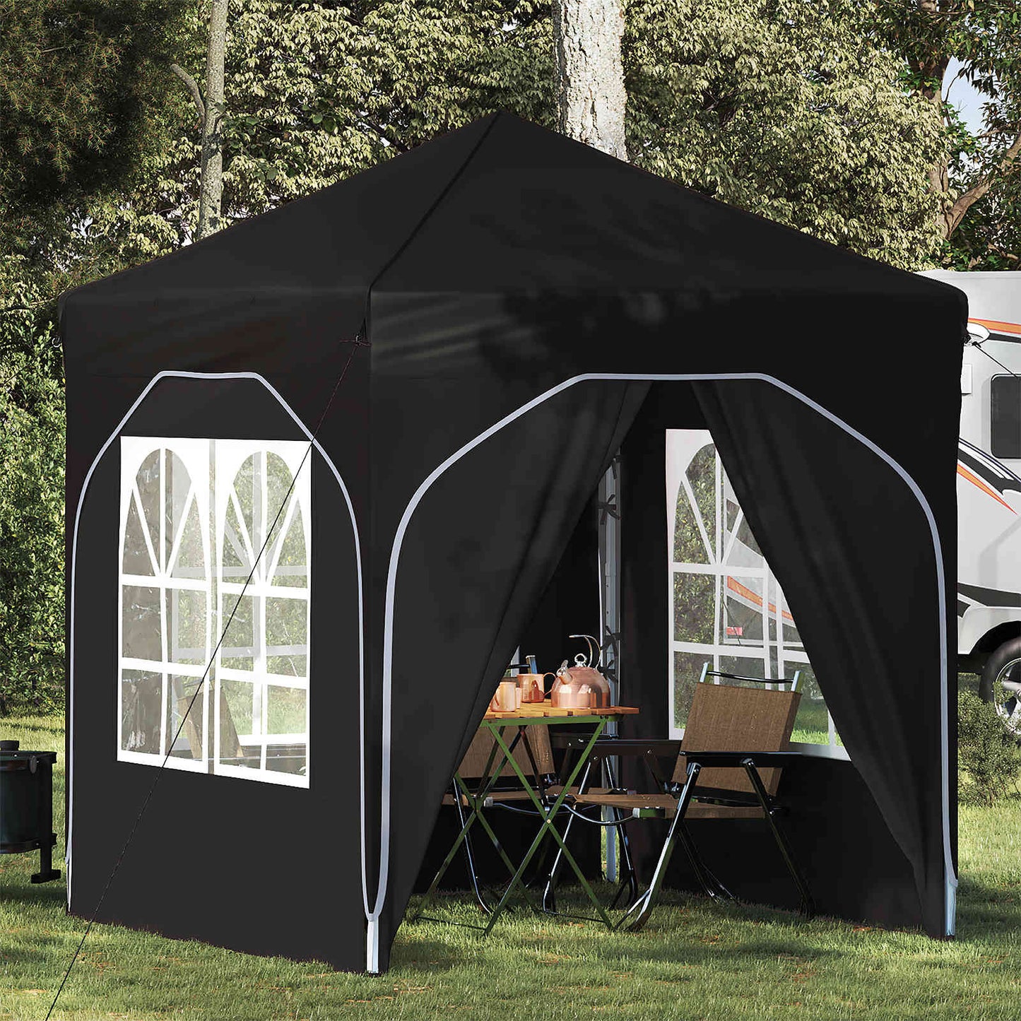 vidaXL Pop-up Party Tent 192 x 192 x 245 cm Black