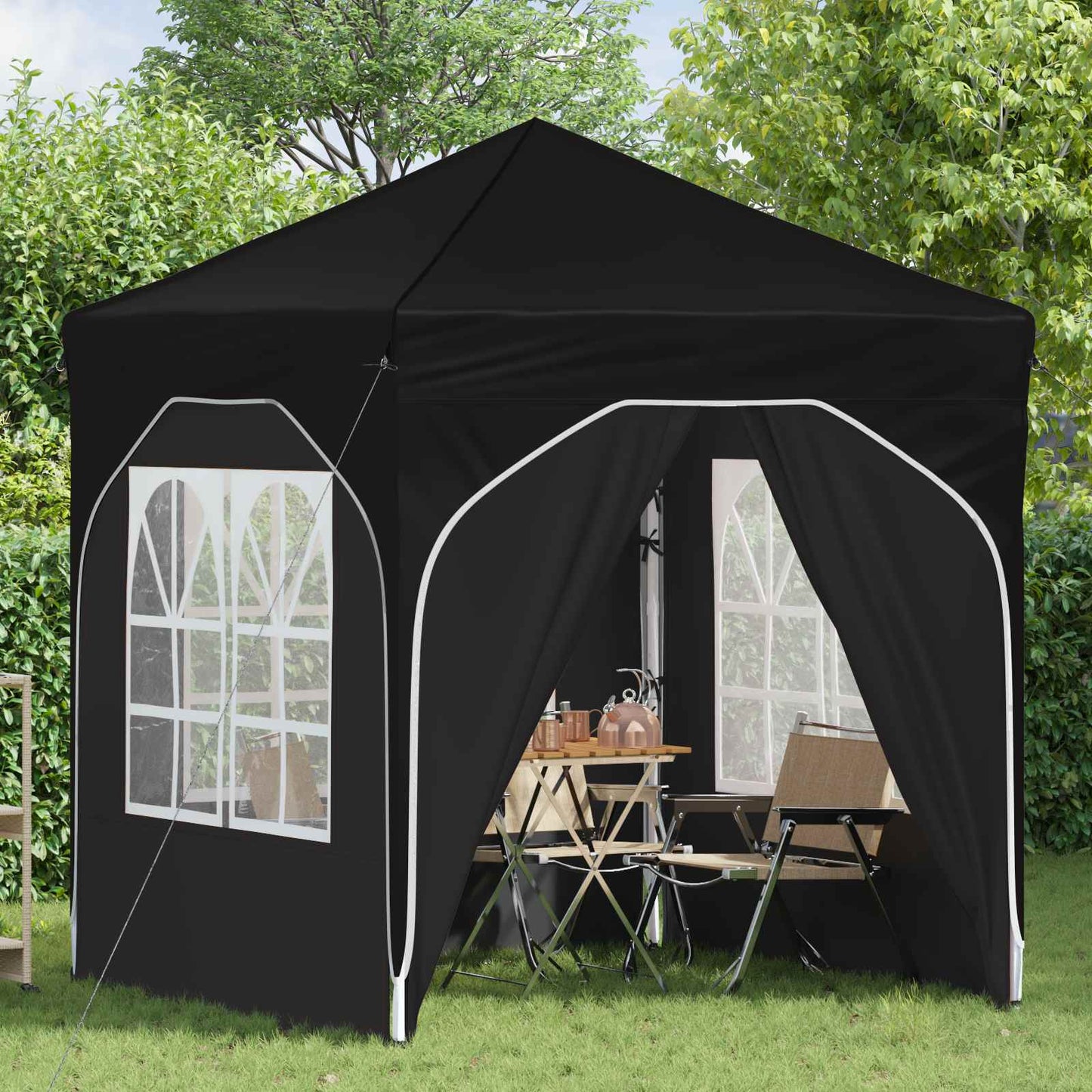 vidaXL Pop-up Party Tent 192 x 192 x 245 cm Black