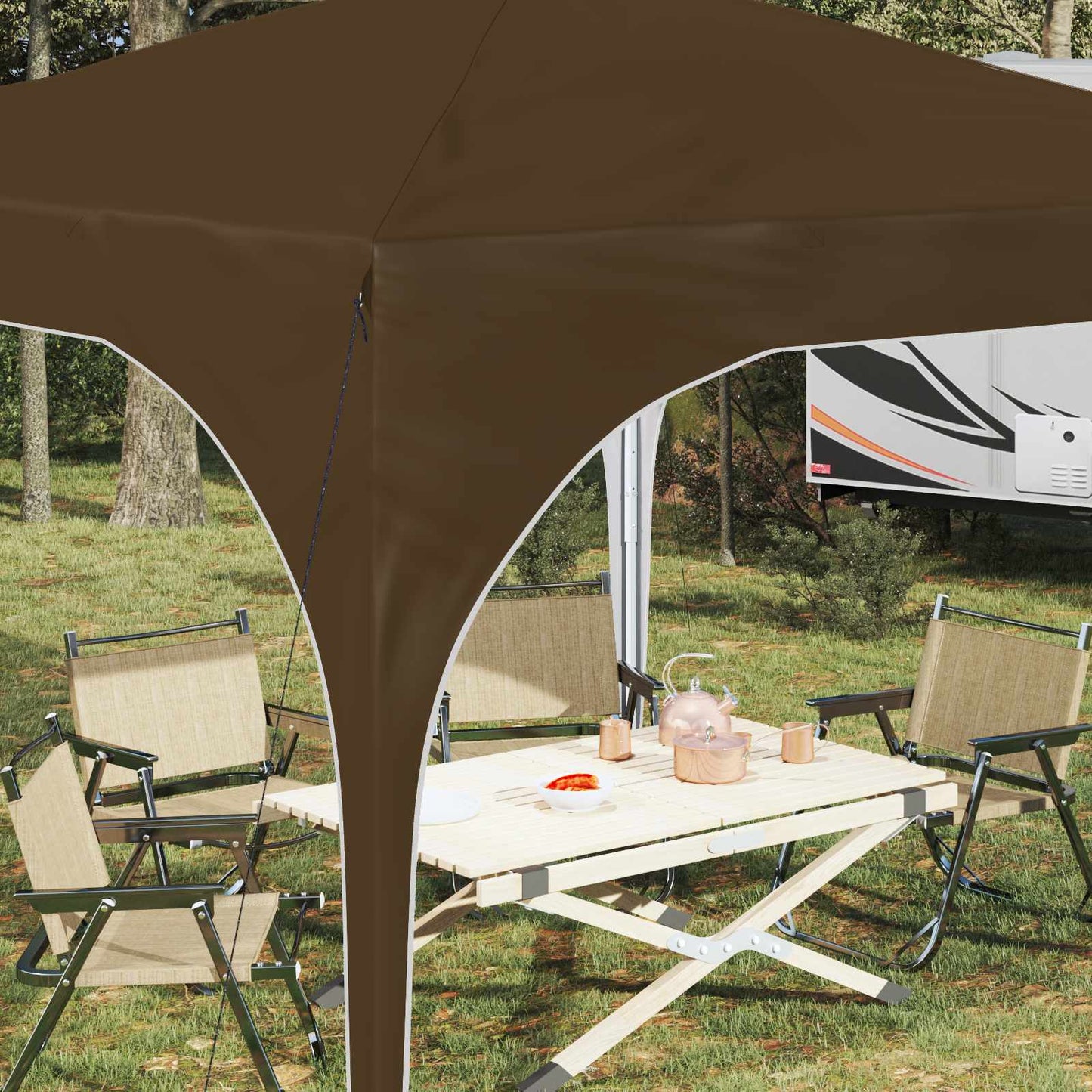 vidaXL Pop-up Party Tent 290 x 290 x 245 cm Taupe