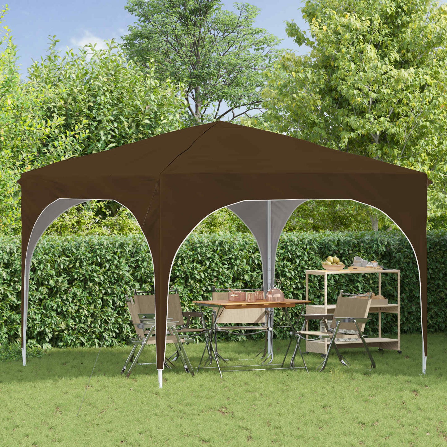 vidaXL Pop-up Party Tent 290 x 290 x 245 cm Taupe