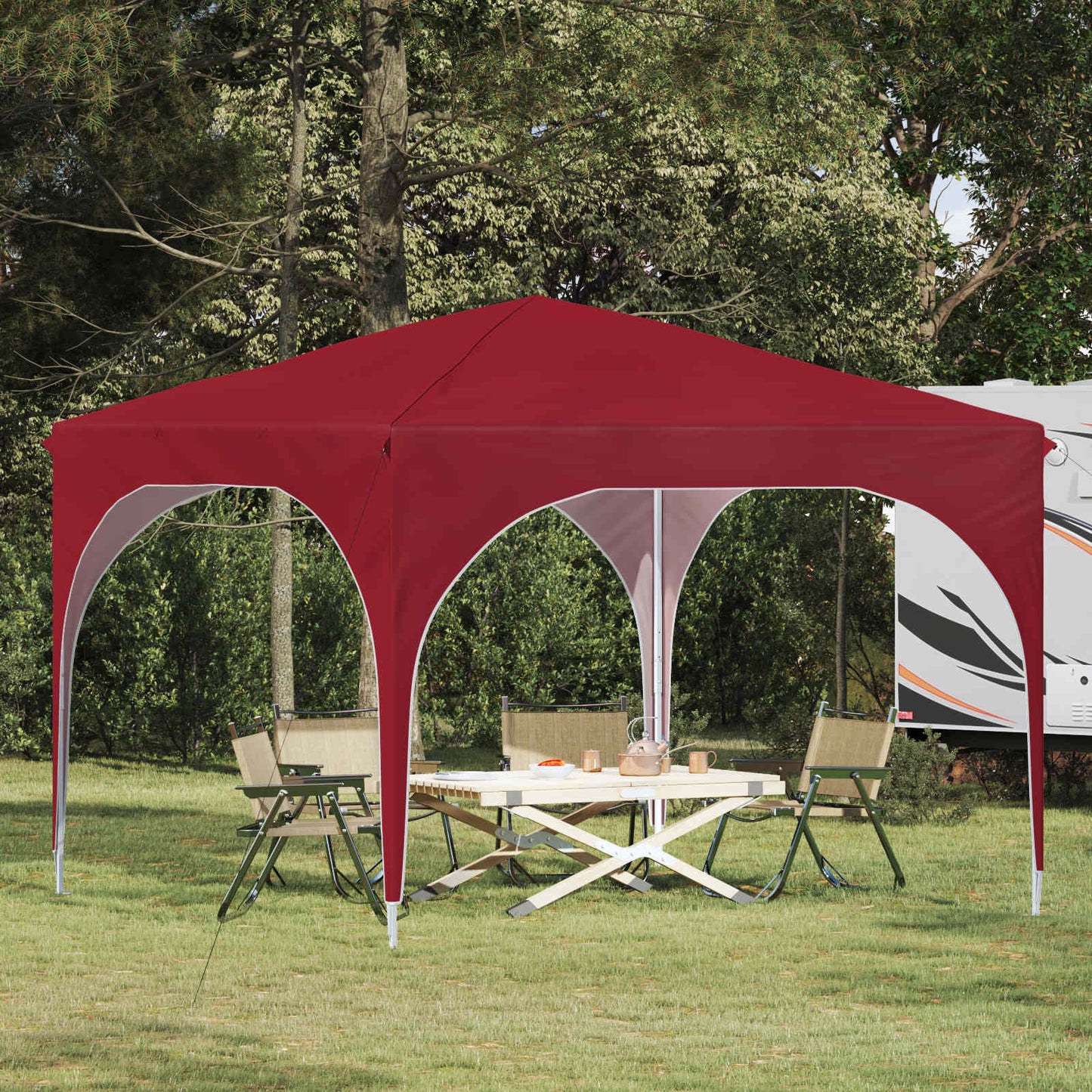 vidaXL Pop-up Party Tent 290 x 290 x 245 cm Burgundy