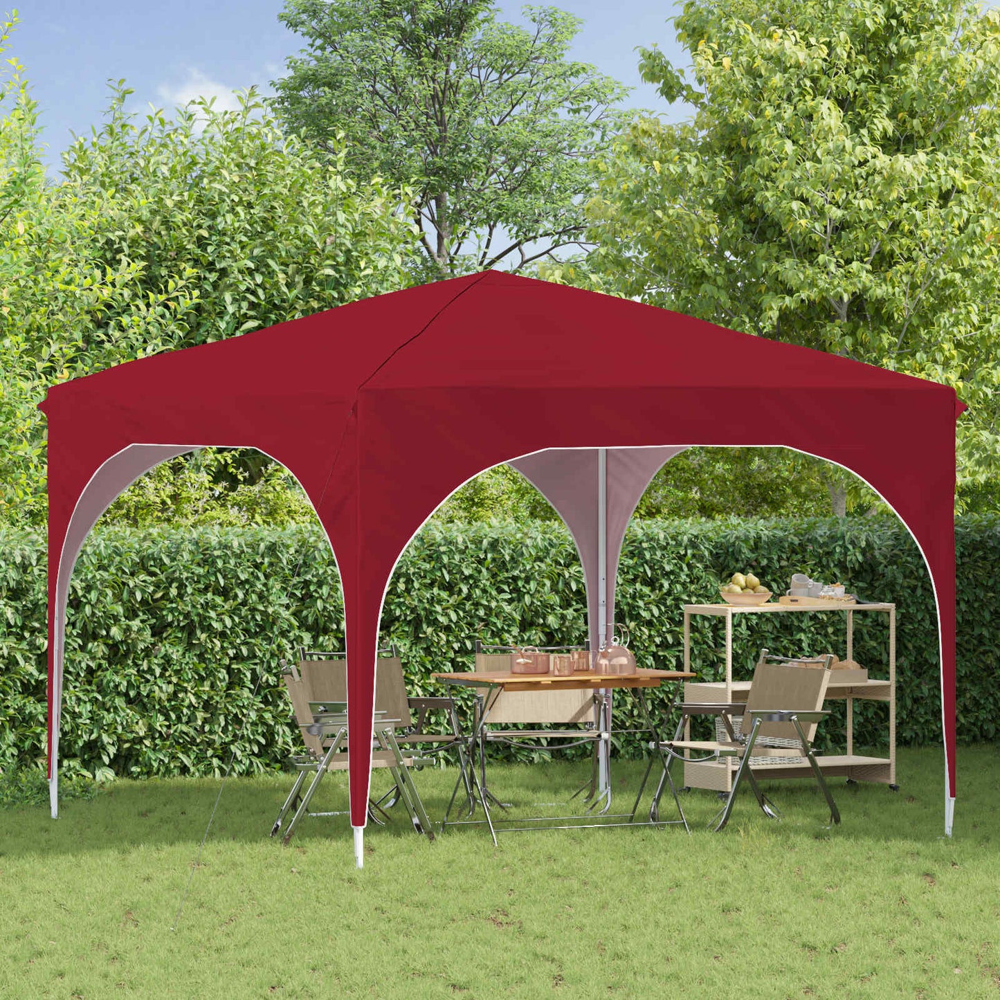 vidaXL Pop-up Party Tent 290 x 290 x 245 cm Burgundy