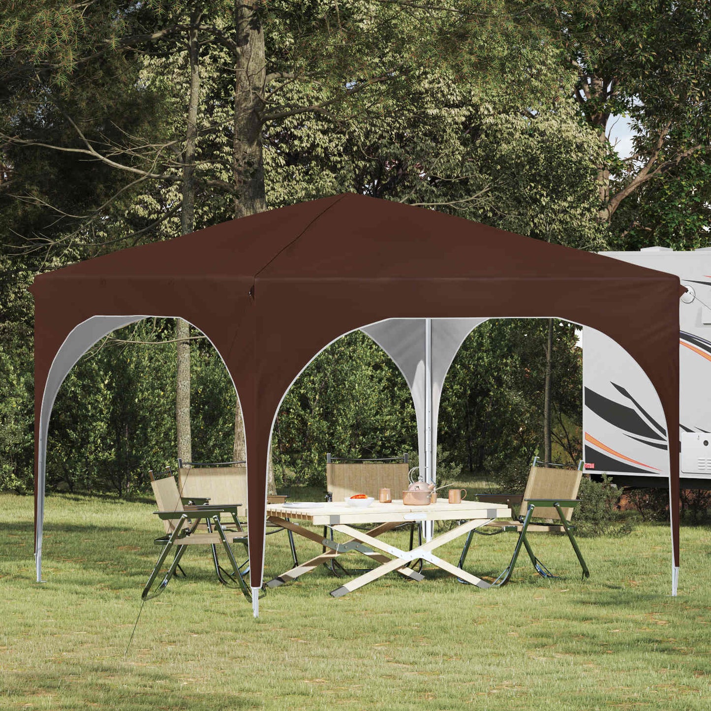 vidaXL Pop-up Party Tent 290 x 290 x 245 cm Brown