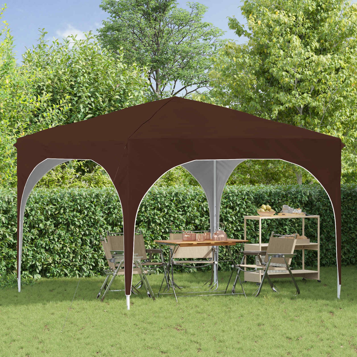 vidaXL Pop-up Party Tent 290 x 290 x 245 cm Brown