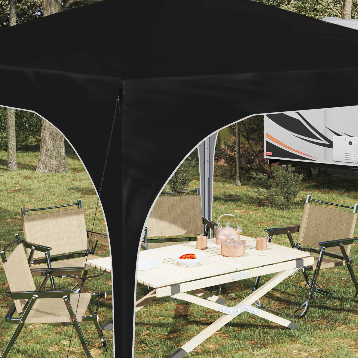 vidaXL Pop-up Party Tent 290 x 290 x 245 cm Black