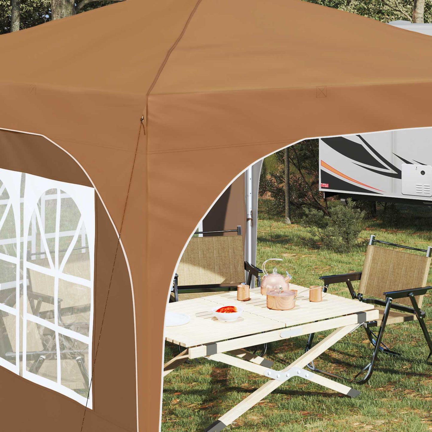 vidaXL Pop-up Party Tent 290 x 290 x 245 cm Beige