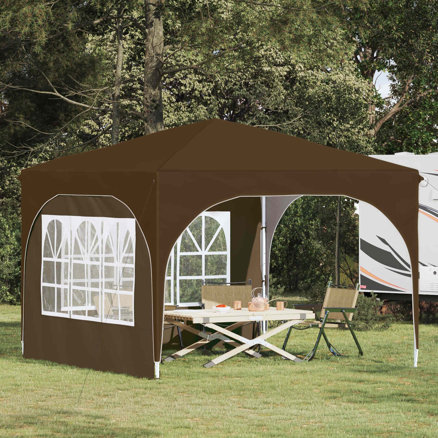 vidaXL Pop-up Party Tent 290 x 290 x 245 cm Taupe