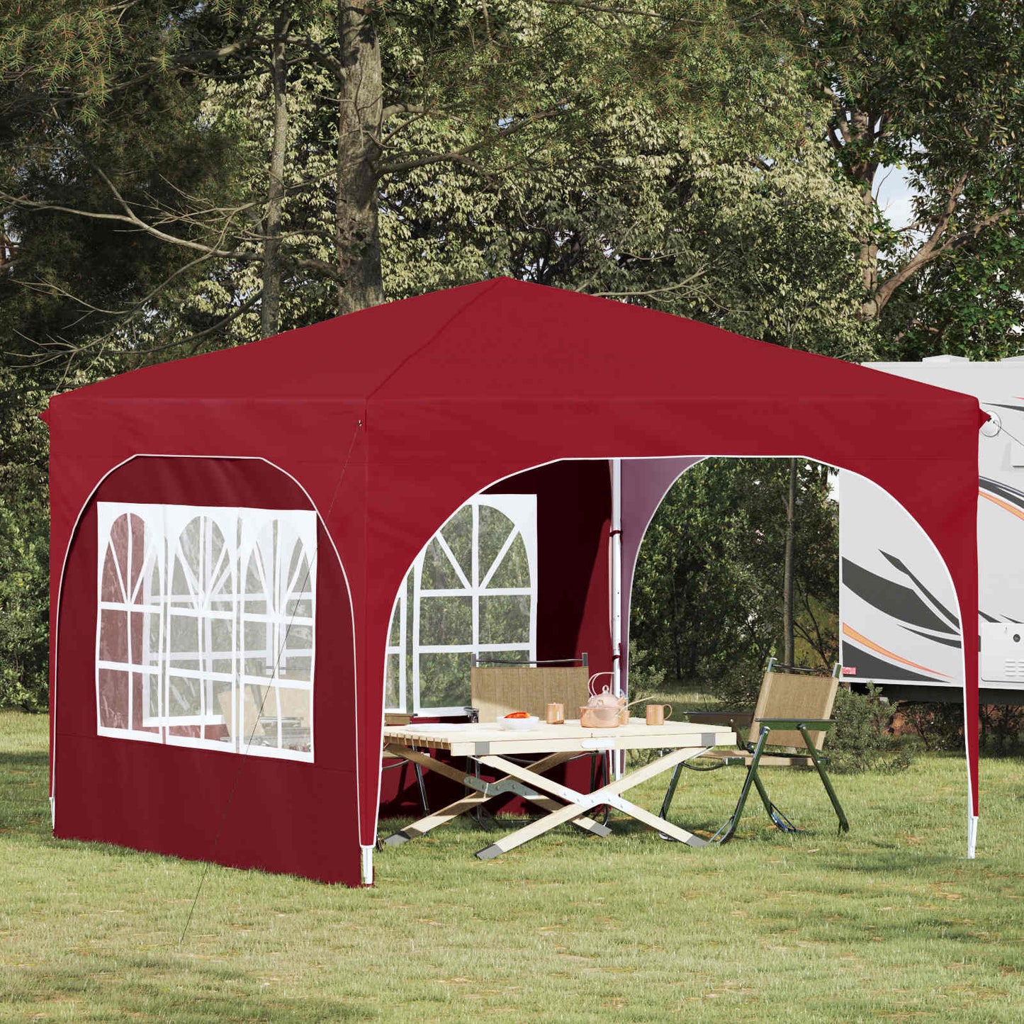 vidaXL Pop-up Party Tent 290 x 290 x 245 cm Burgundy