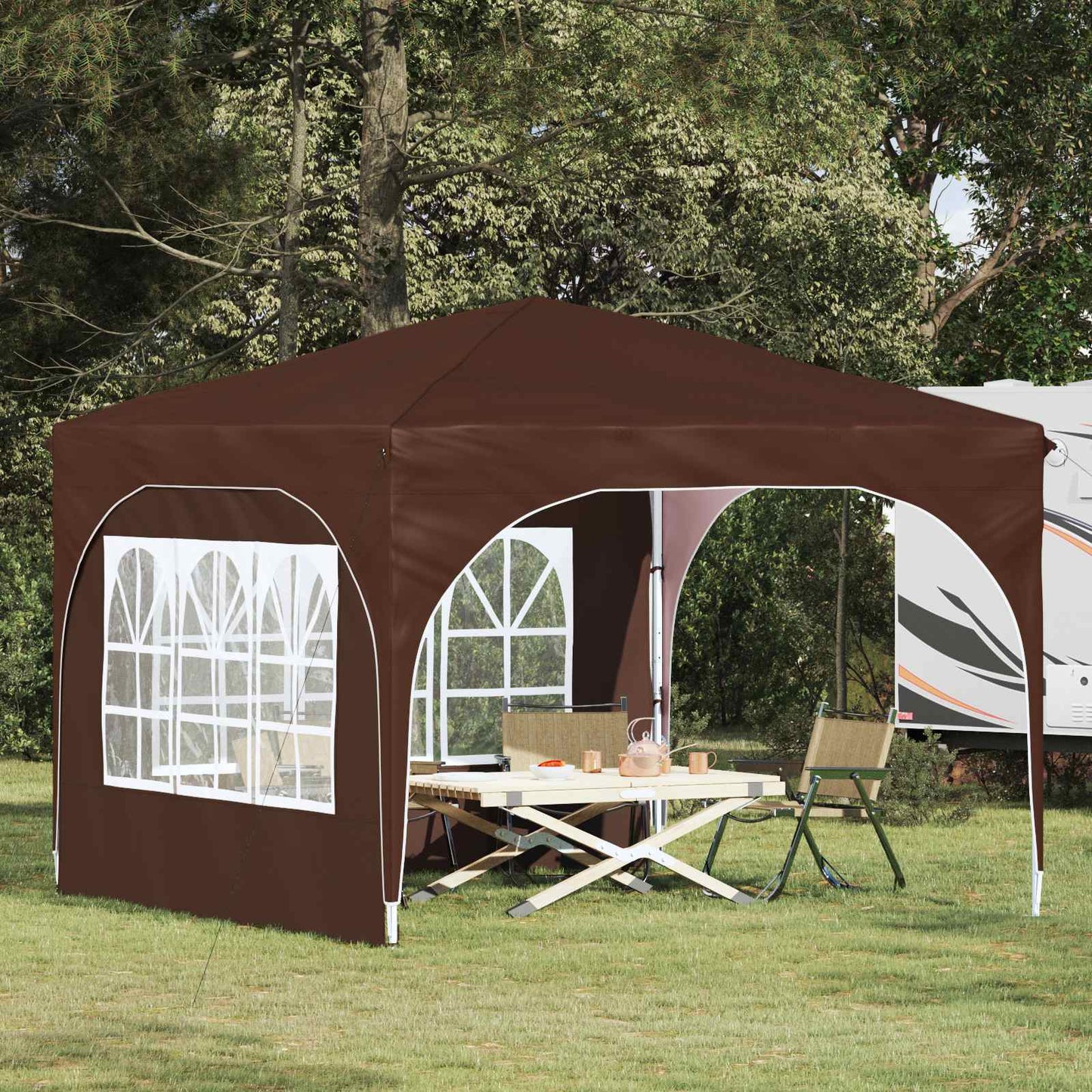 vidaXL Pop-up Party Tent 290 x 290 x 245 cm Brown