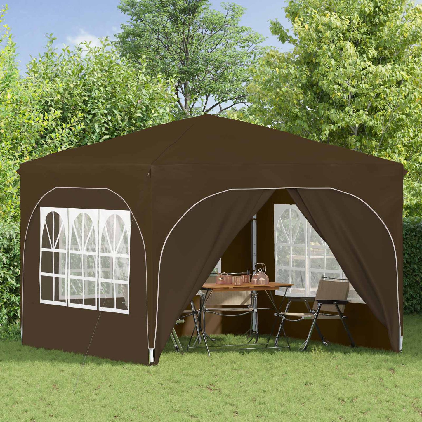 vidaXL Pop-up Party Tent 290 x 290 x 245 cm Taupe