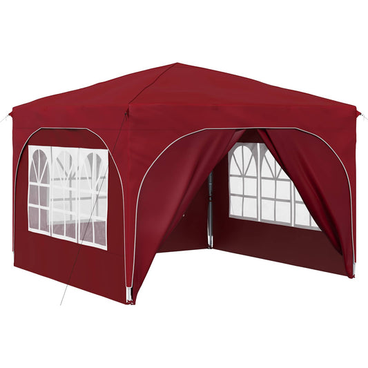 vidaXL Pop-up Party Tent 290 x 290 x 245 cm Burgundy Oxford Fabric