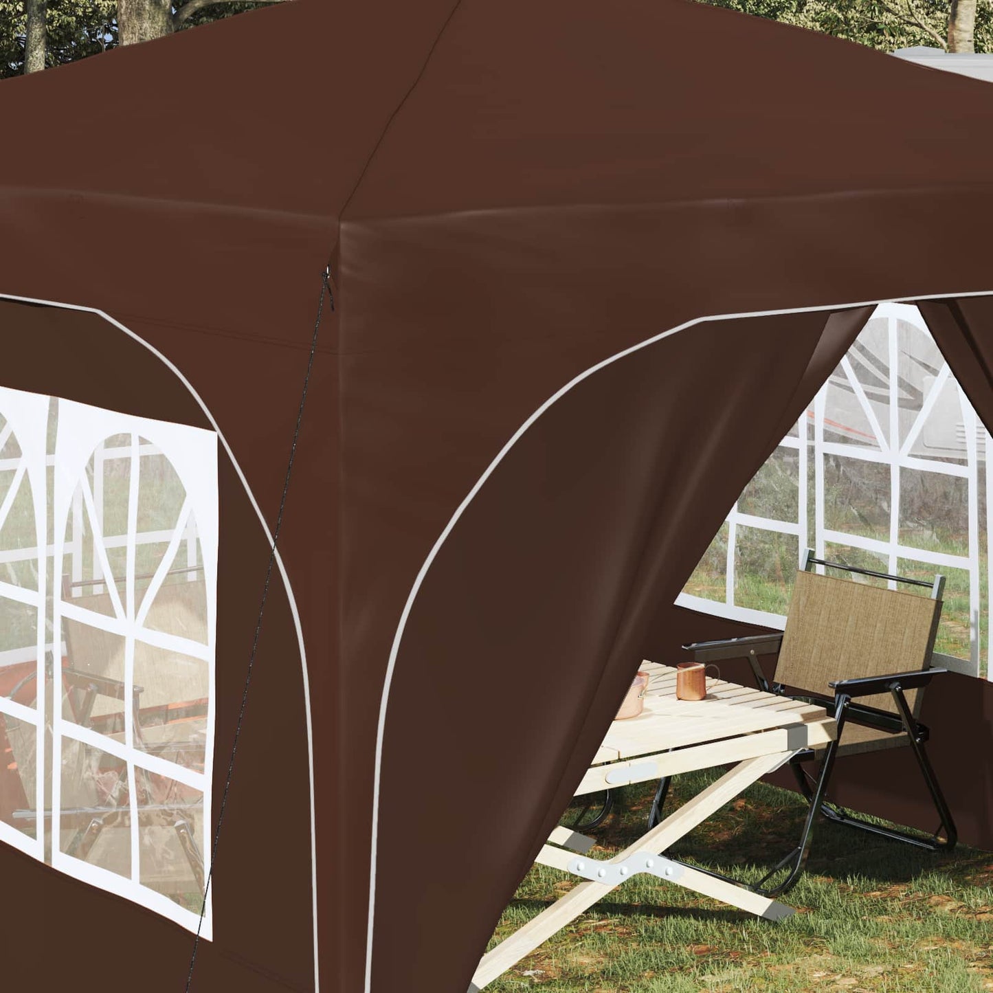 vidaXL Pop-up Party Tent 290 x 290 x 245 cm Brown