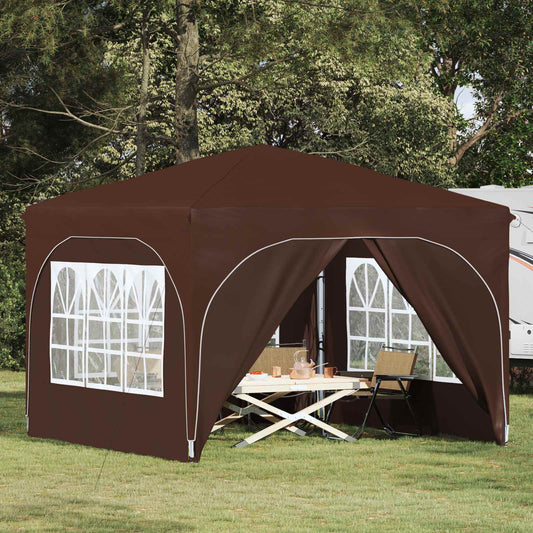 vidaXL Pop-up Party Tent 290 x 290 x 245 cm Brown Oxford Fabric